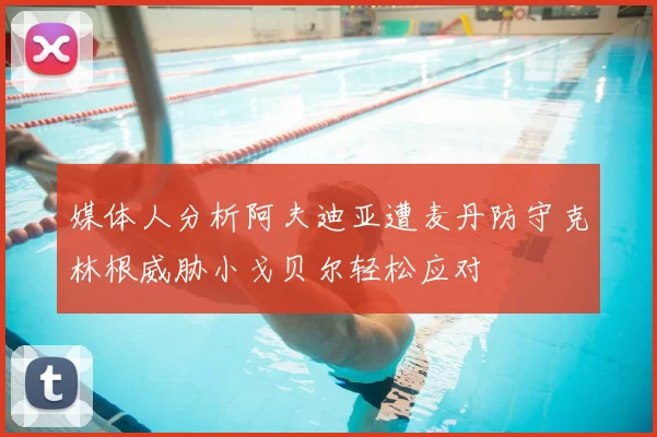 媒体人分析阿夫迪亚遭麦丹防守克林根威胁小戈贝尔轻松应对